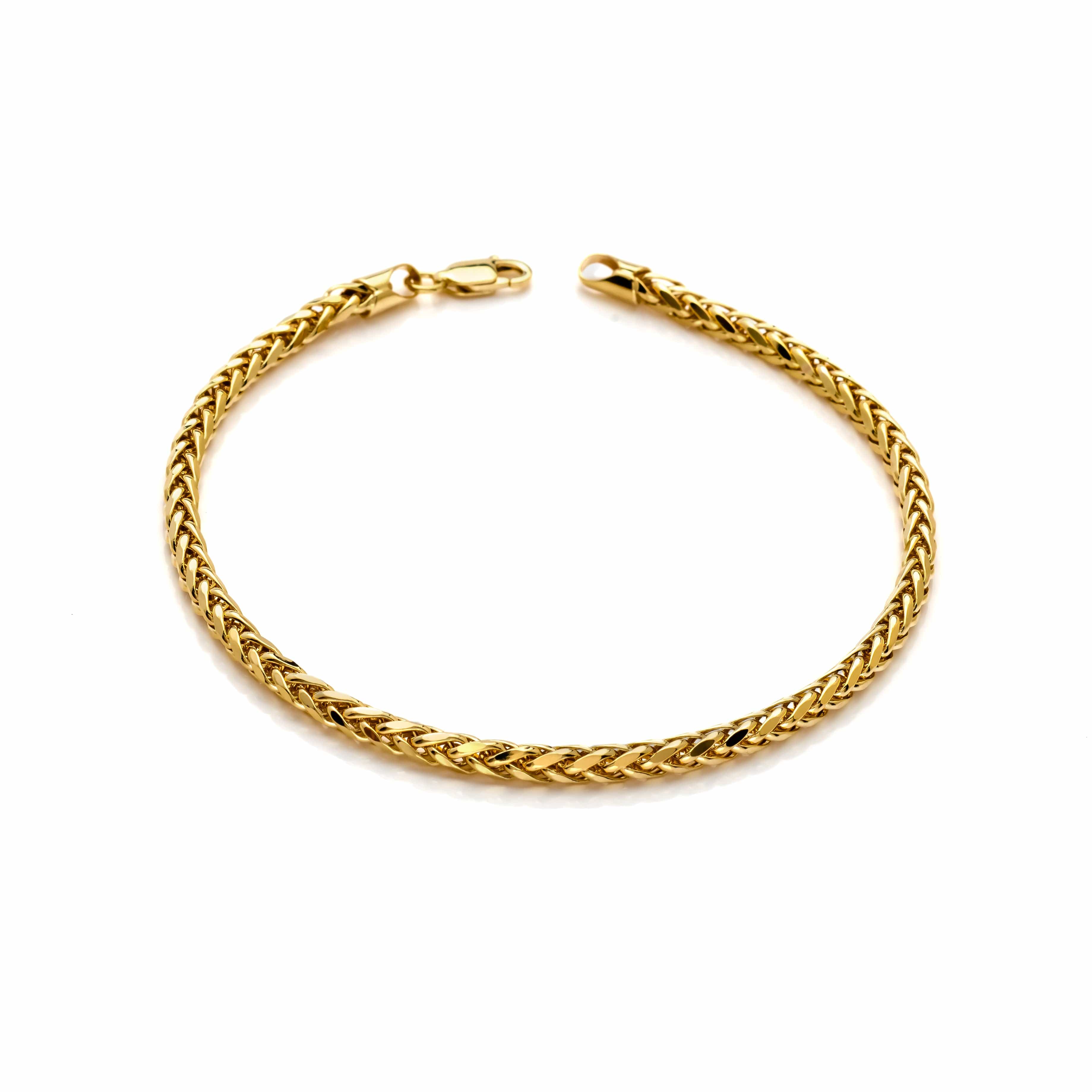 10k Yellow Gold Hollow Wheat Palm Bracelet