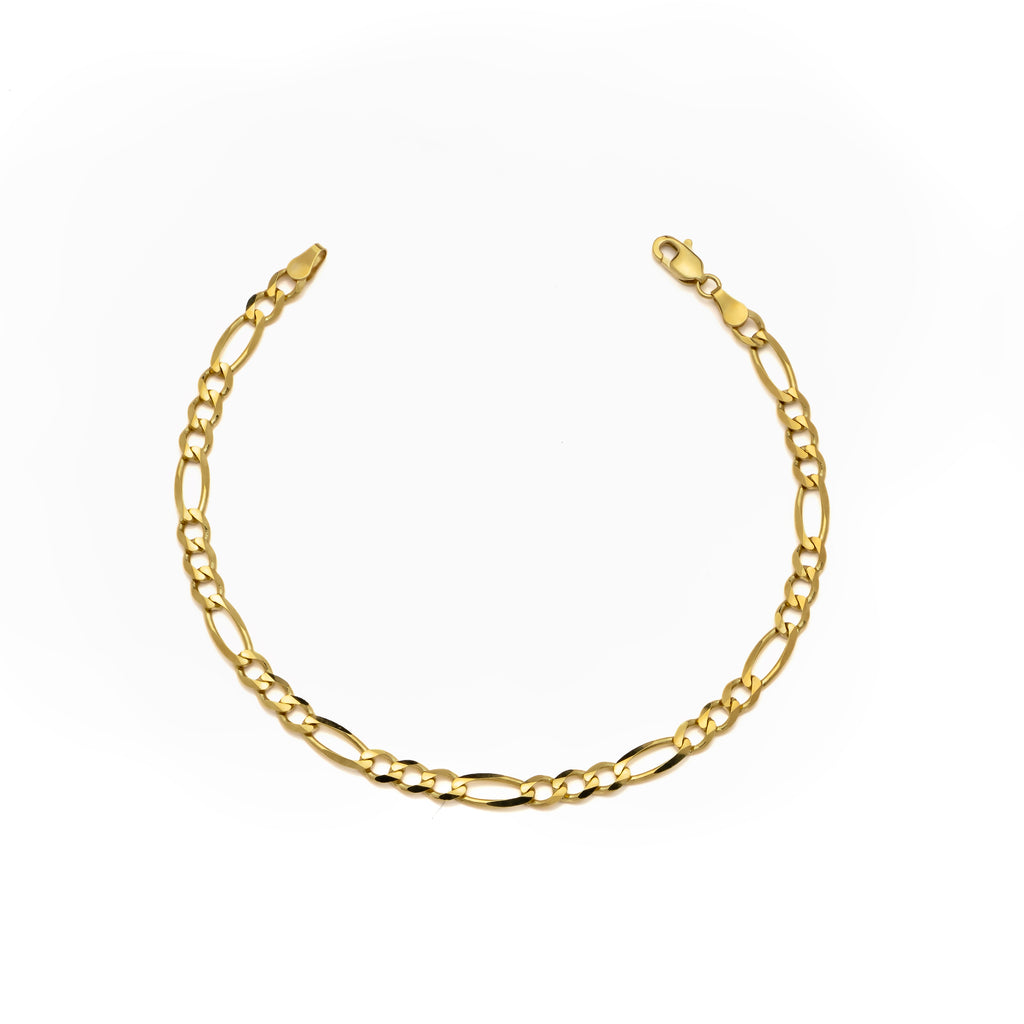 10k Yellow Gold Solid Figaro Bracelet