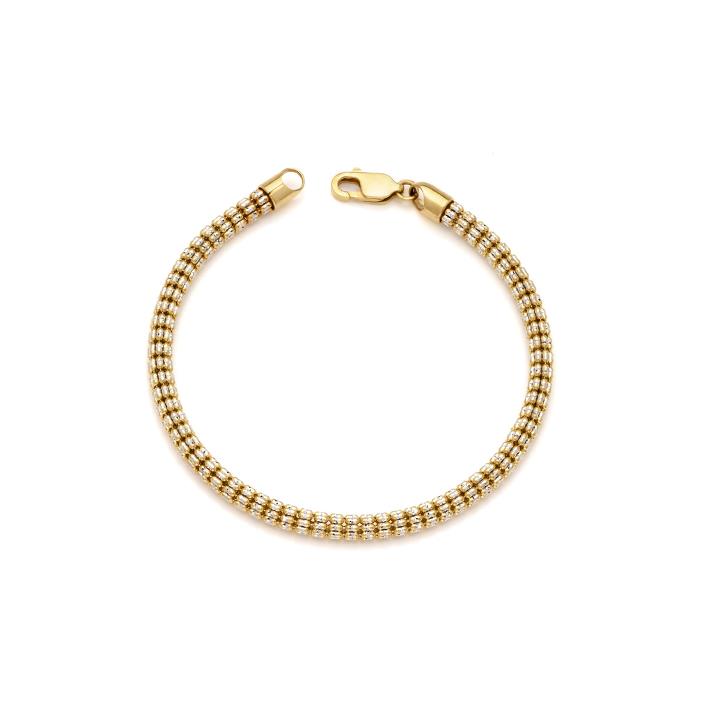 14k Gold Two-Tone Ice Chain Bracelet