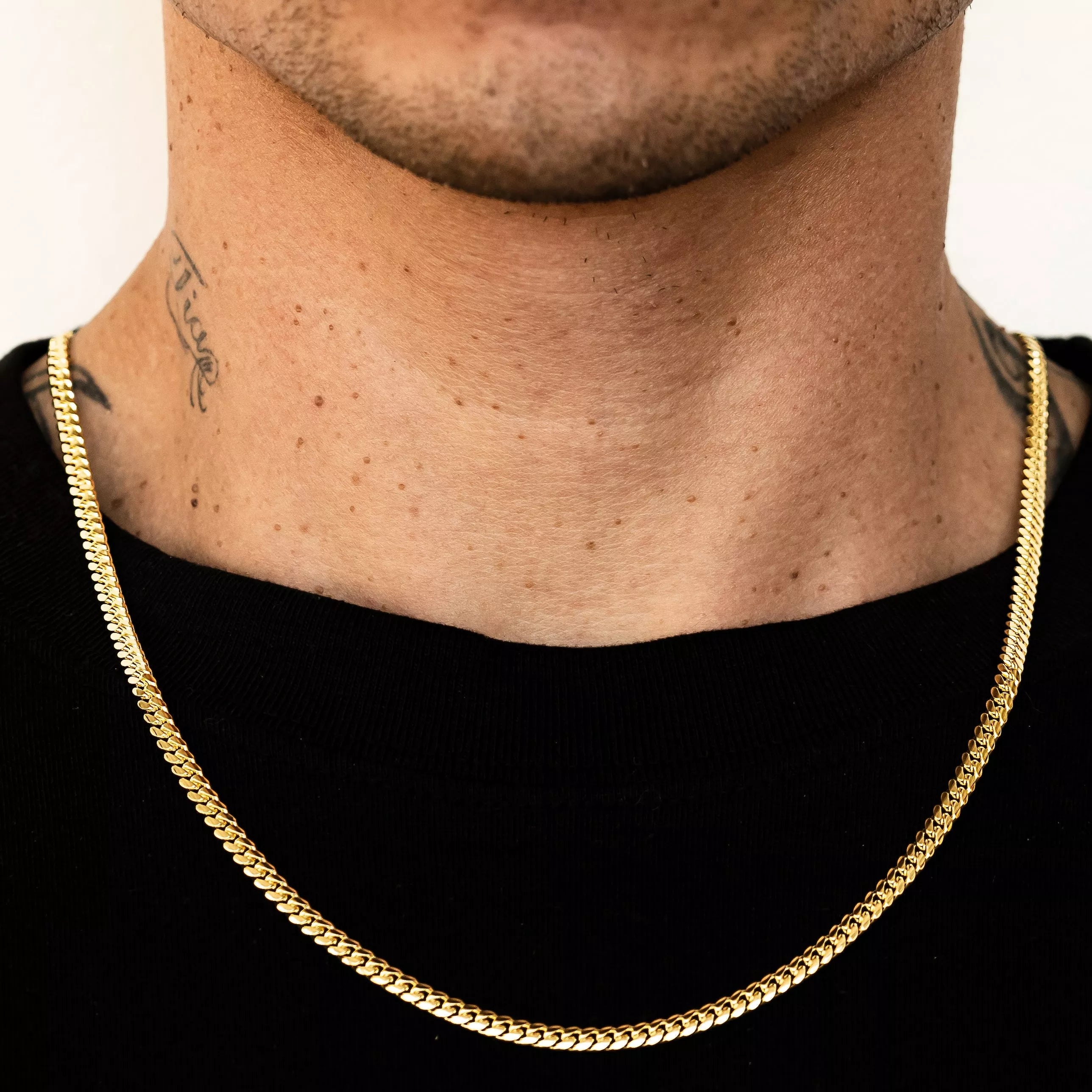 18k Yellow Gold Solid Miami Cuban Chain