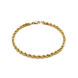 14k Yellow Gold Solid Diamond Cut Rope Bracelet