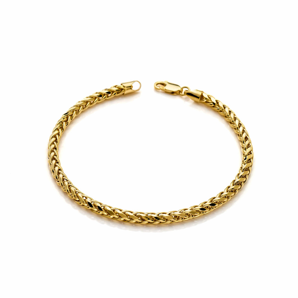 10k Yellow Gold Hollow Wheat Palm Bracelet
