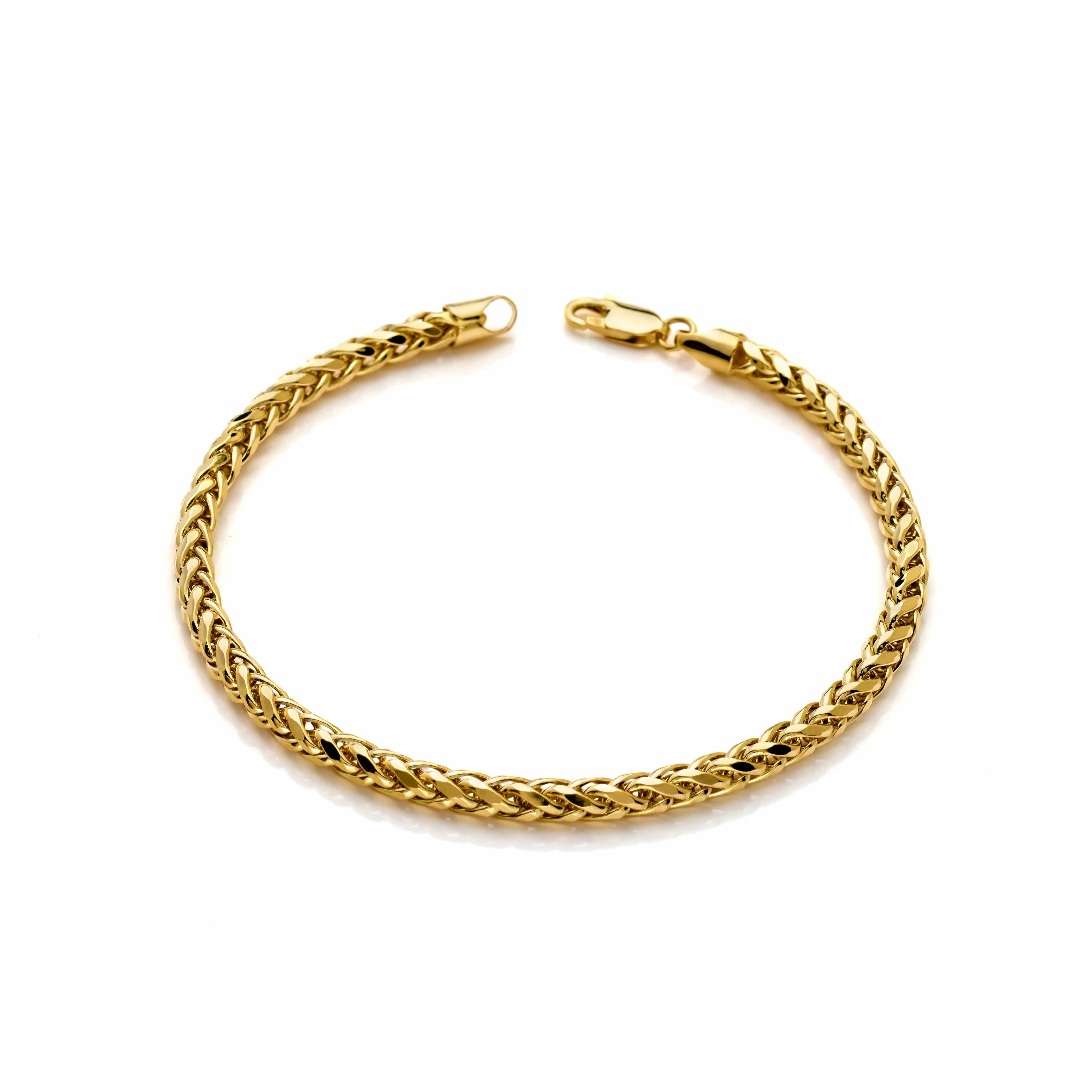10k Yellow Gold Hollow Wheat Palm Bracelet