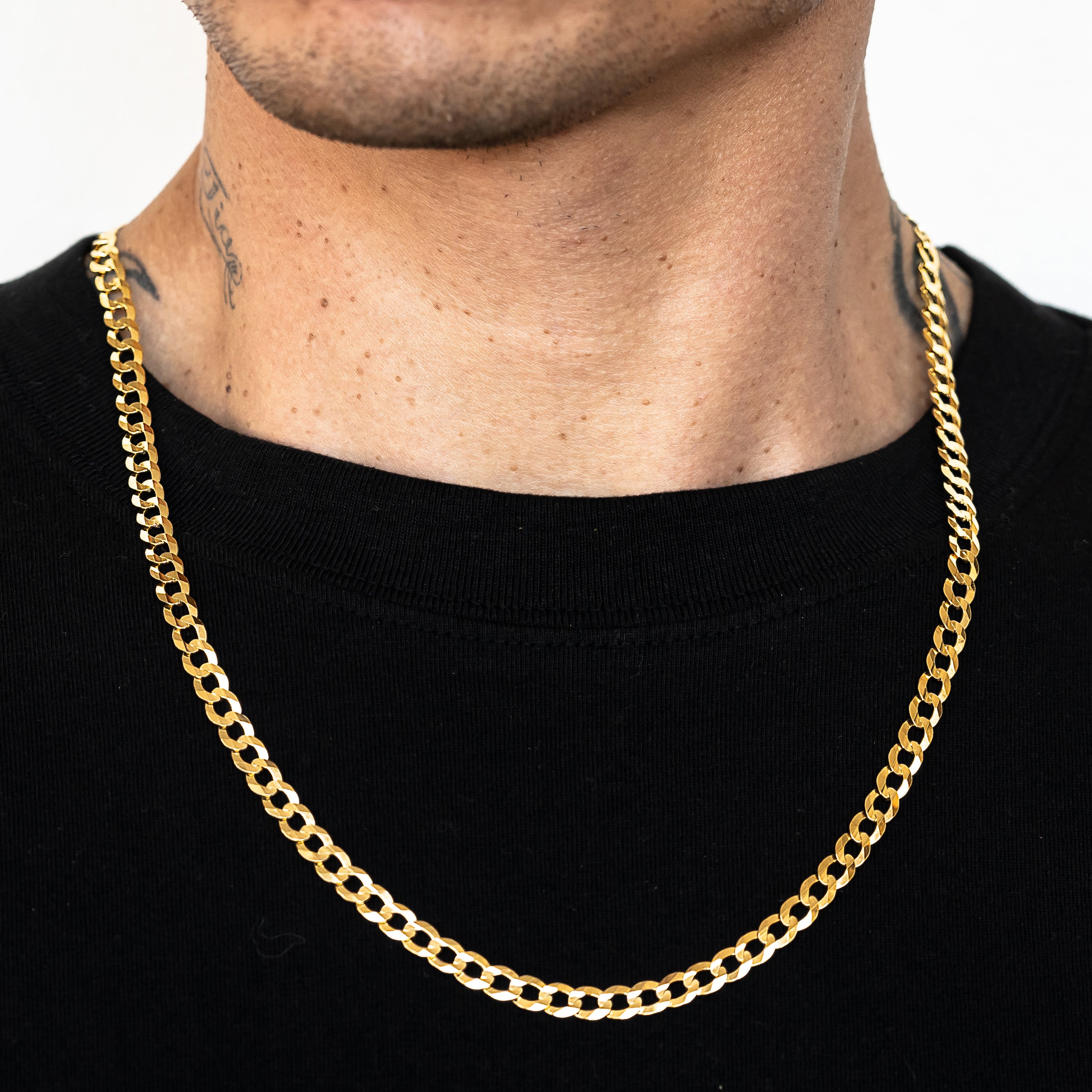 10k Yellow Gold Solid Curb Cuban Link Chain
