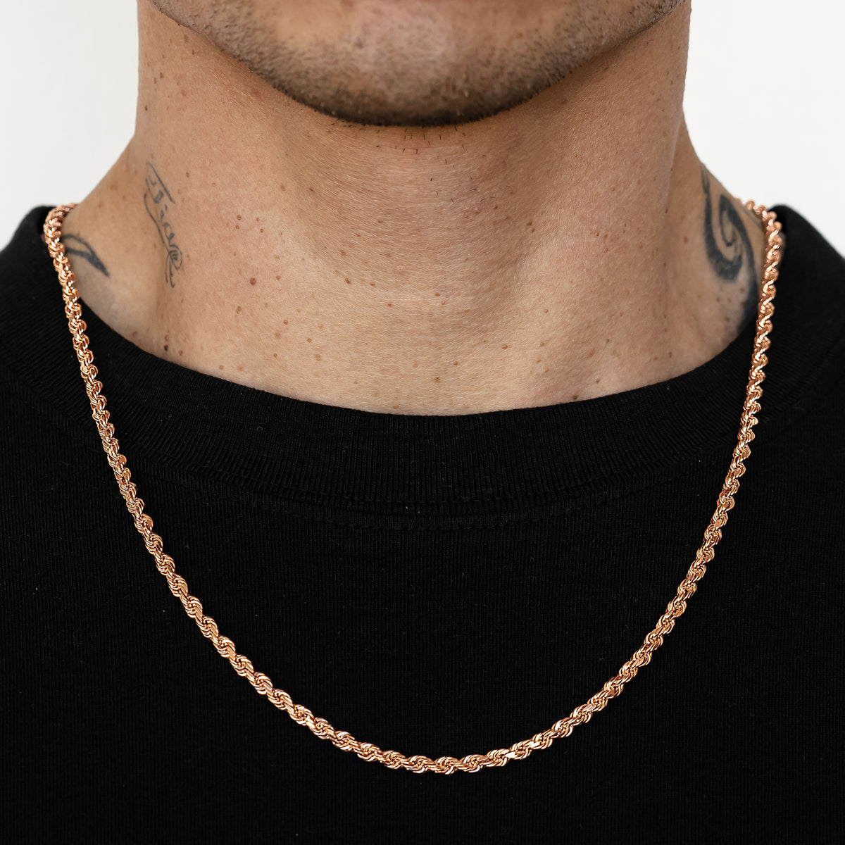 Buy 14k Rose Gold 1.5 mm Diamond Cut Rope Chain - 18 in Buy 14k Rose Gold 1.5 mm Diamond Cut Rope Chain - 18 in