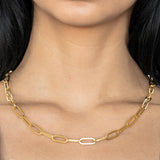 14k Yellow Gold Paperclip Link Necklace with Lobster Lock (Available 3mm to 5mm)