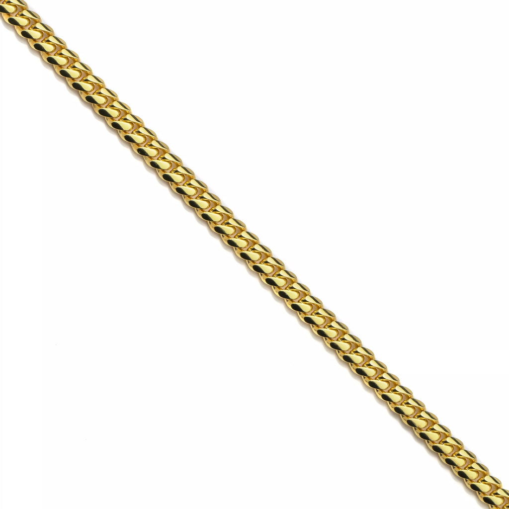 14k Yellow Gold Solid Miami Cuban Bracelet
