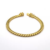 14k Yellow Gold Solid Miami Cuban Bracelet