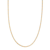 14K Tricolor Gold  Solid Diamond Cut Valentino Necklace With Spring Clasp (16" To 24")