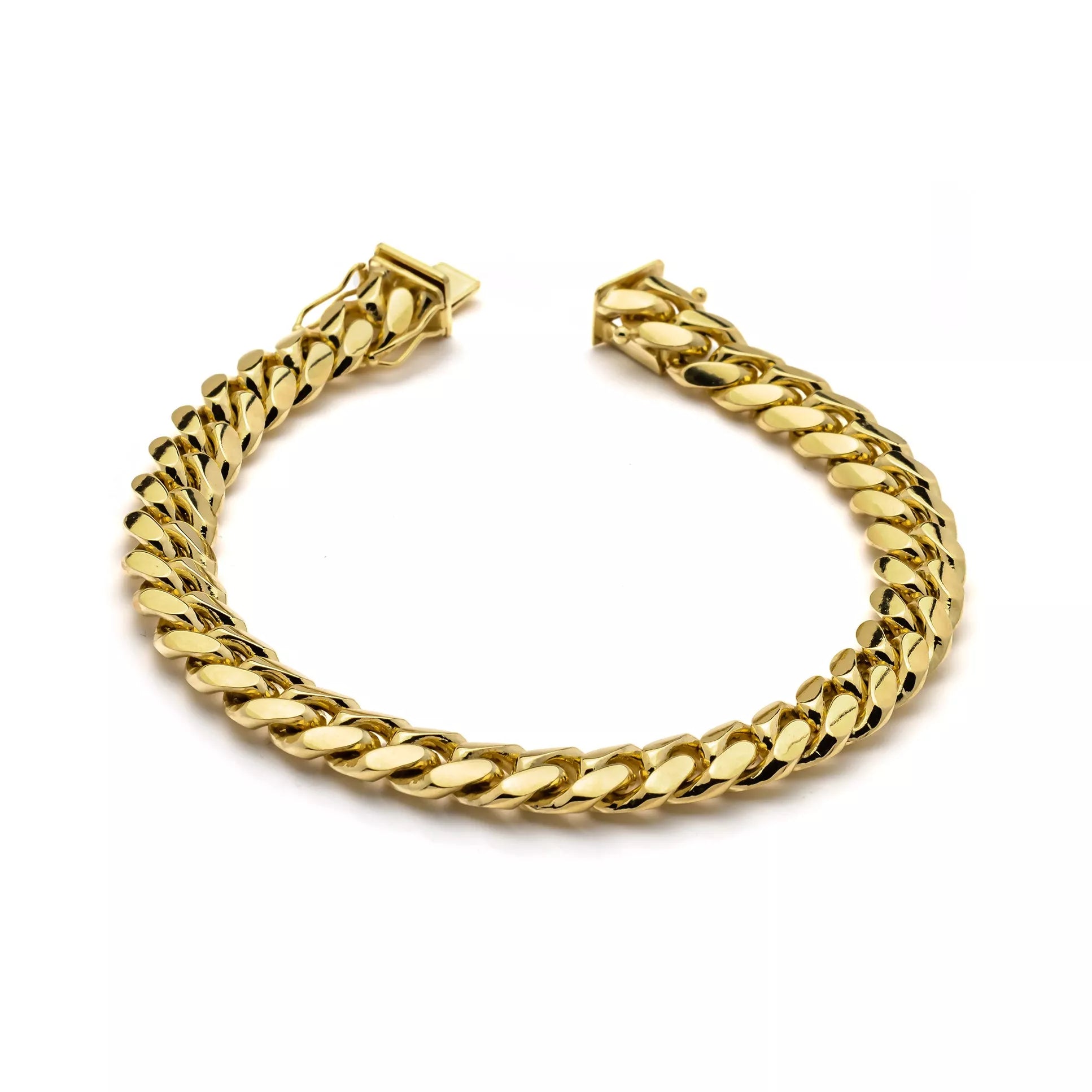 14k Yellow Gold Solid Miami Cuban Bracelet