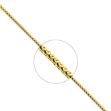 14k Women's Yellow Gold Solid Diamond Cut Franco Necklace
