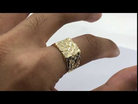 10K Solid Midweight 3g Nugget Gold Ring (0.50" x 0.47")