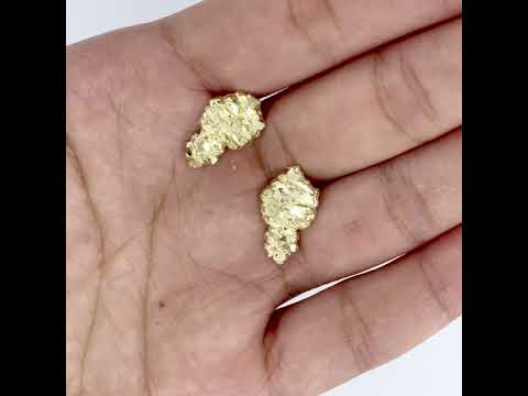 10k Yellow Gold Nugget Earrings (0.64" x 0.39")